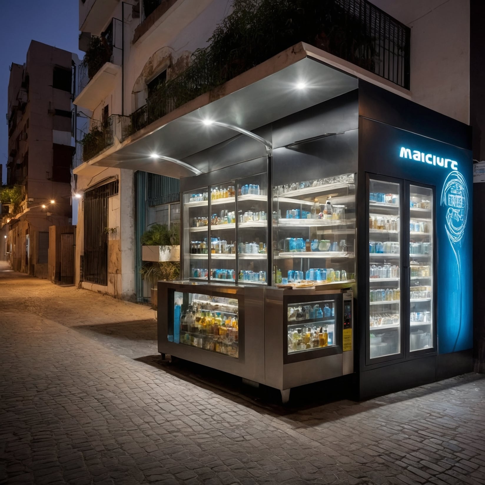 Máquina vending con productos frescos